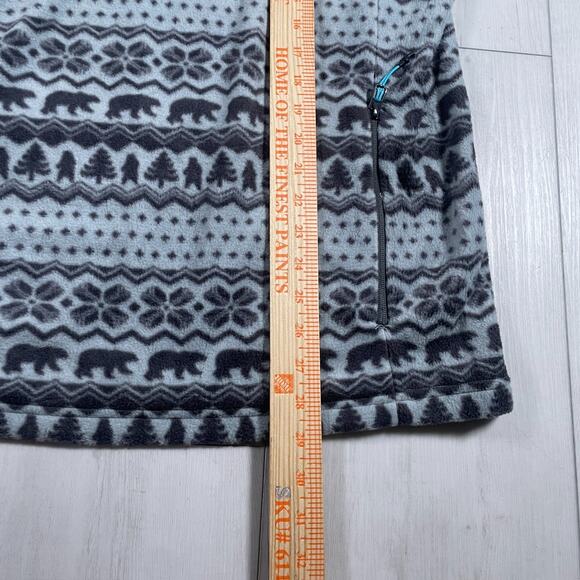 Chubbies Men’s XL The Bear Hug Quarter Zip Fleece Pullover Blue Grey Christmas - Picture 9 of 11